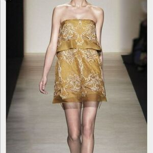 BCBGMaxAzria Runway Samantha Dress in Hazel Yellow sz 12